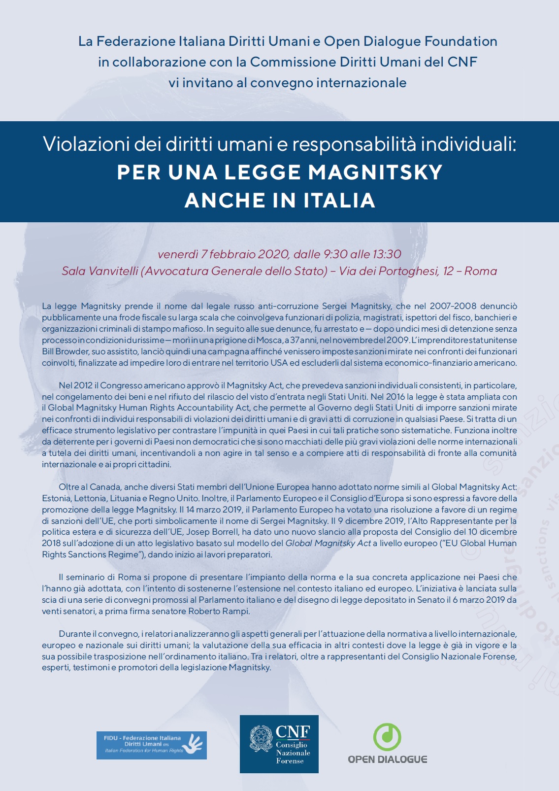 Violazioni dei diritti umani e responsabilità individuali: per una legge Magnitsky anche in Italia